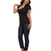 Piped Sophia Top in Black