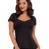 Piped Sophia Top in Black