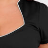 Piped Sophia Top in Black