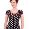 Robyn Top in Black/White/Red